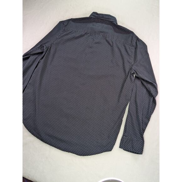 Denim & Supply Ralph Lauren Large Navy Polka Dot Long Sleeve Button Down Cotton - Picture 13 of 14